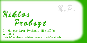 miklos probszt business card